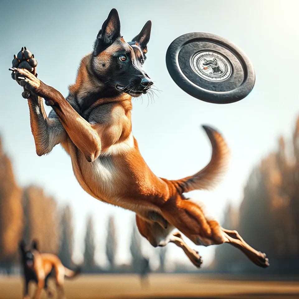 Belgian Malinois Catching a Disc