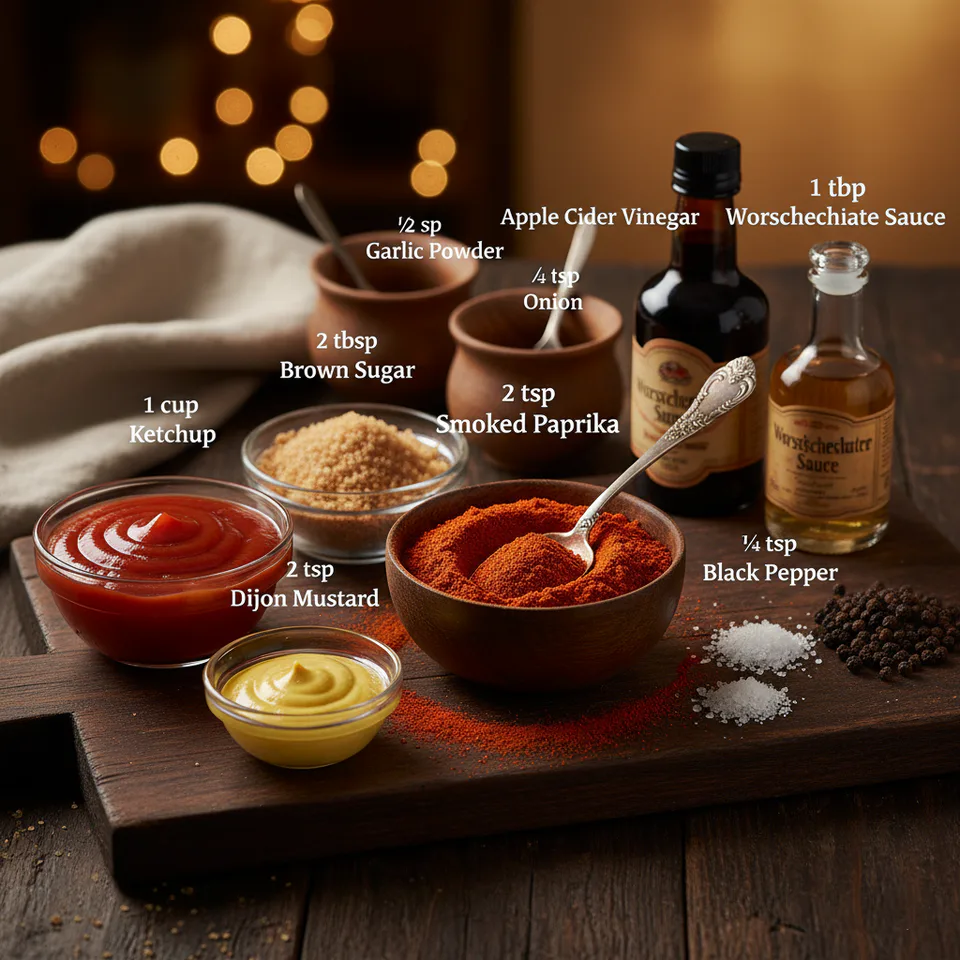 BBQ sauce ingredients laid out