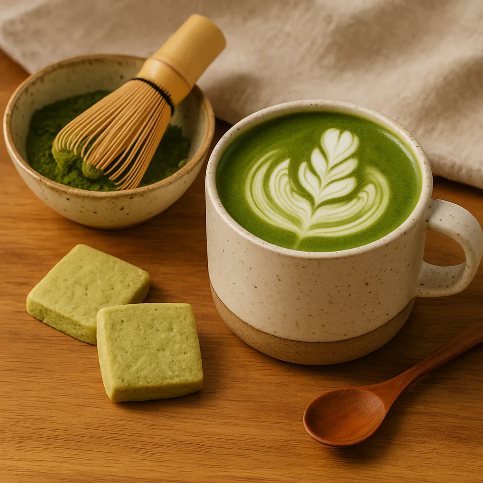 A homemade matcha latte photographed for the matcha trend 2025 article