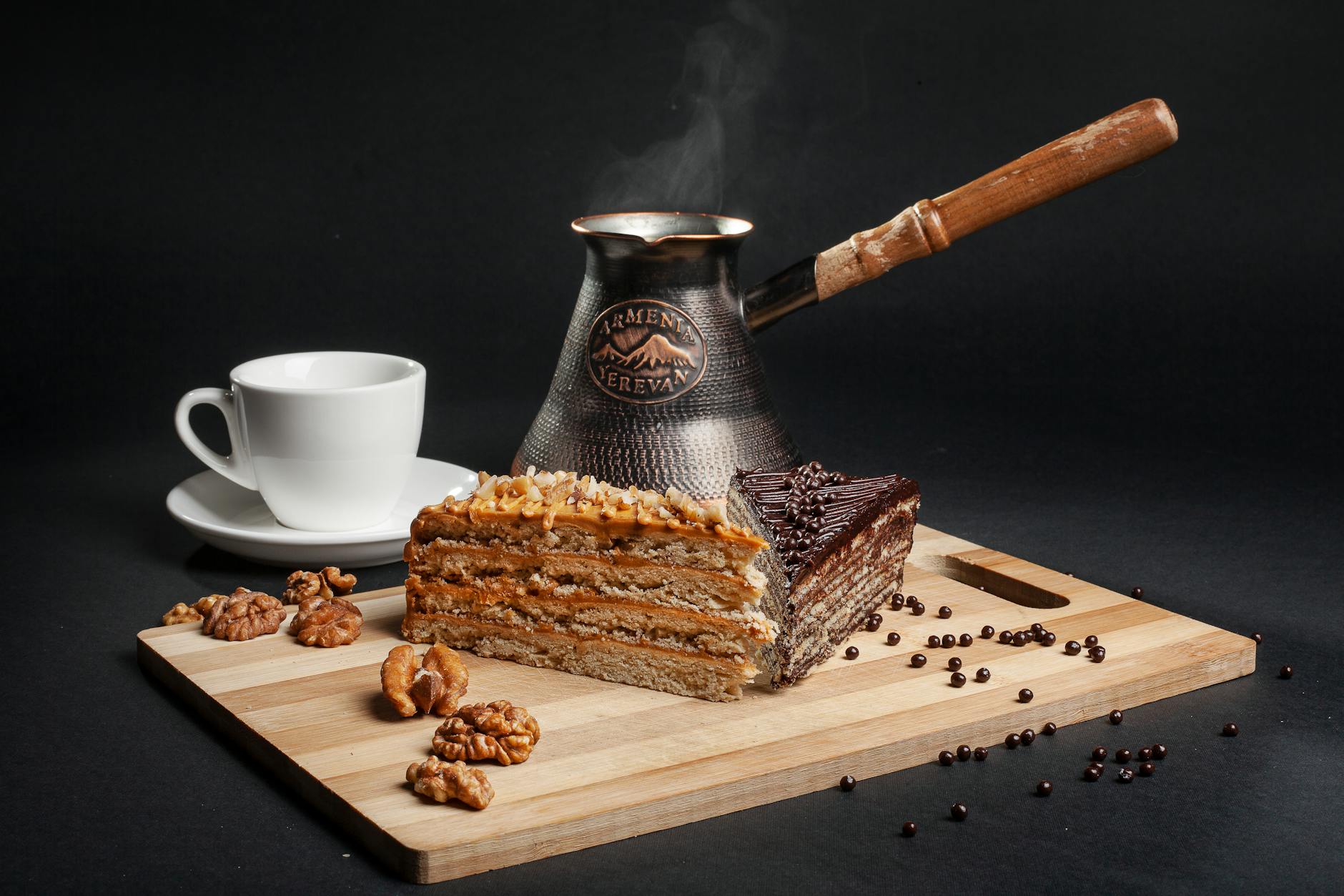 photo of cake near mug