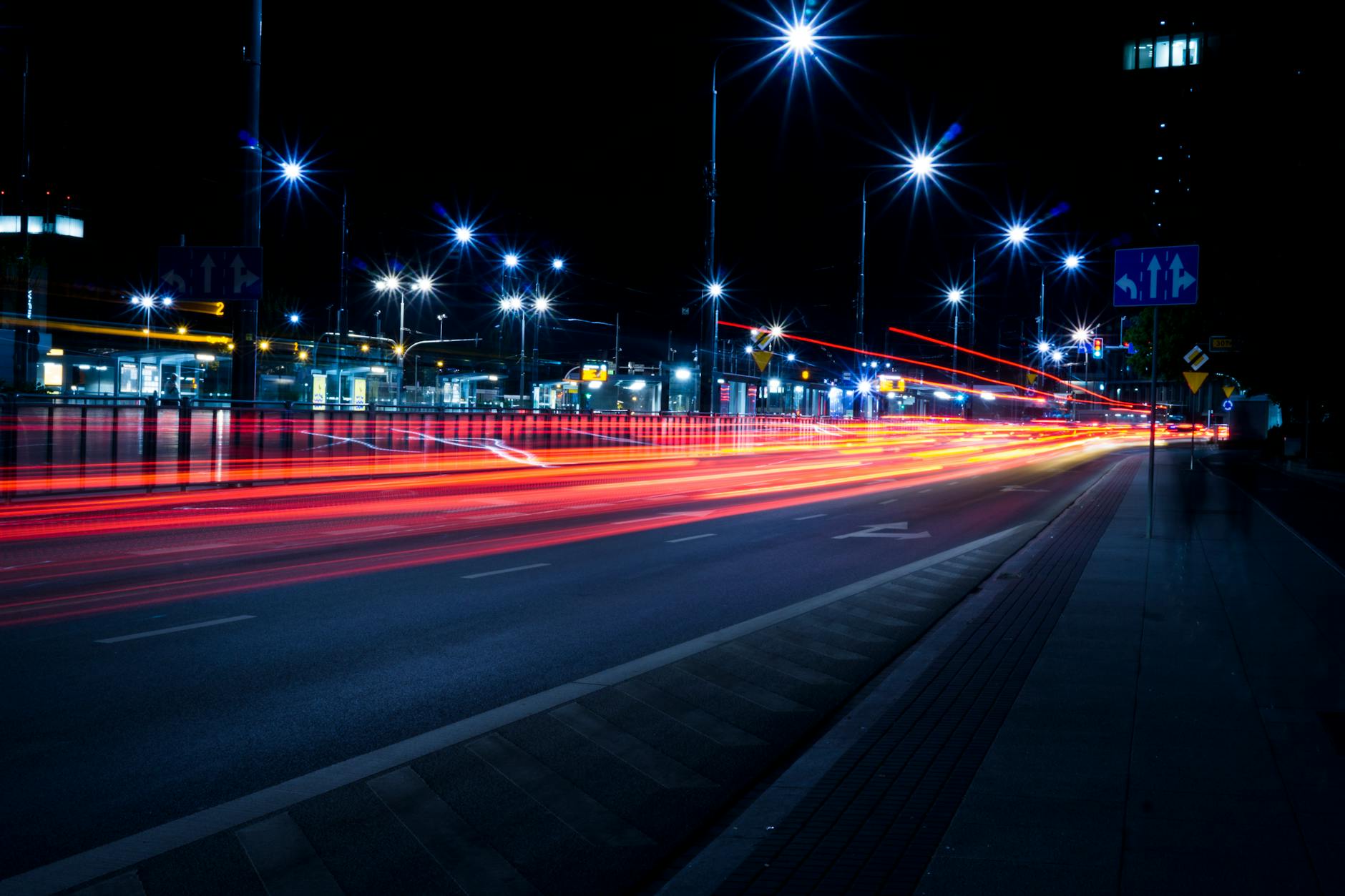 timelapse photography of streets using slow shutter speed