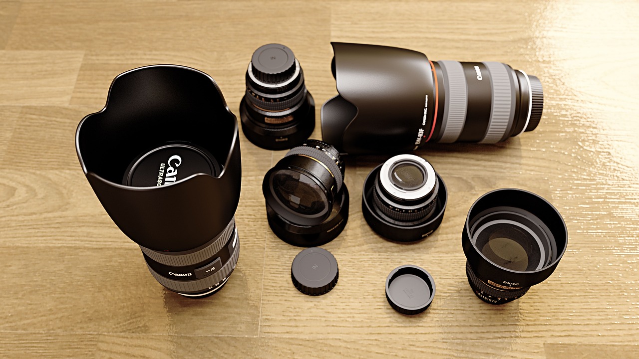 A number of camera lenses